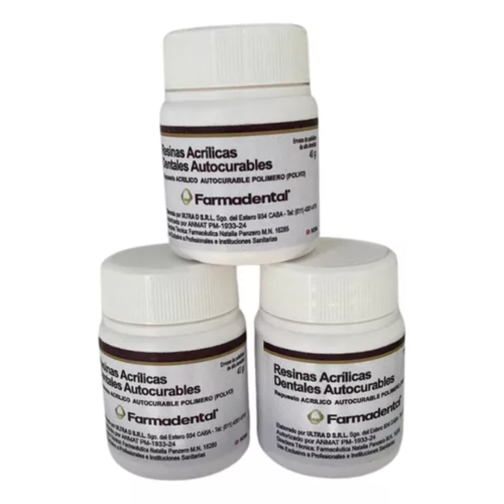 Acrílico Autocurable Polvo Rosa 40gr Farmadental
