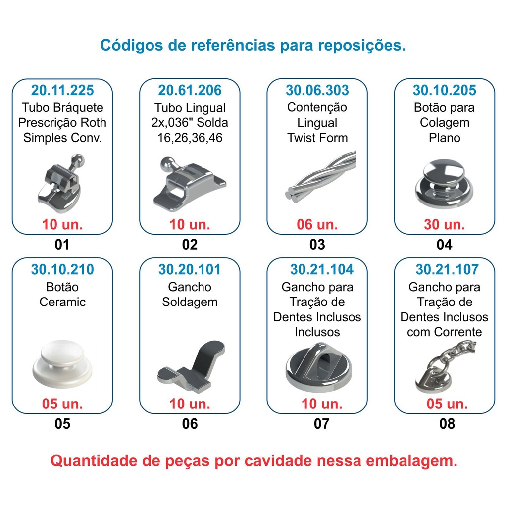 Kit de Acessórios Ortodônticos  240 peças  Morelli 30.90.900