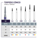 Piedra Diamante Torpedo Cónico Microdont
