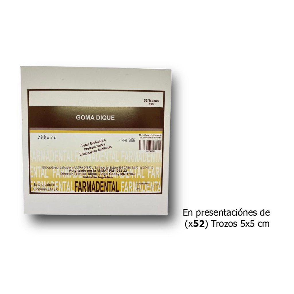 Goma Dique 5x5 latex farmadental