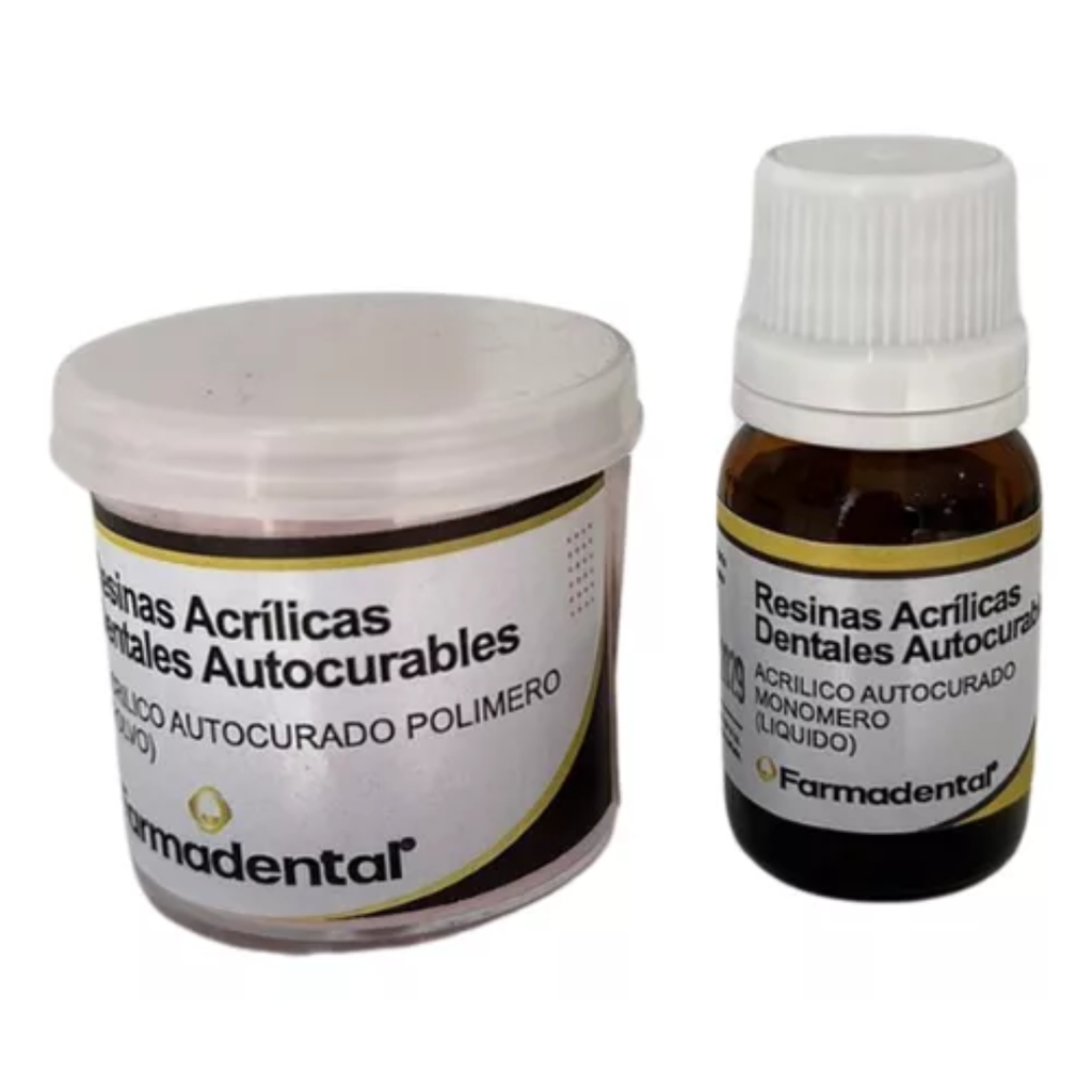 Acrilico Autocurado + Monomero Autocurado Liquido  Rosa Farmadental