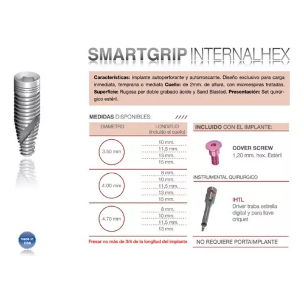 Implante Odontit SMARTGRIP Interno Sin Porta