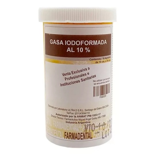 Gasa Iodoformada 10cm x 10cm Farmadental