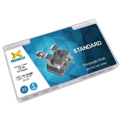 Brackets Metálicos Roth Standard con ganchos (13º ang.) y premolares - Slot .022" 10.10.969