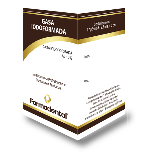 Gasa Iodoformada Al 10%  De 2,5x5 Farmadental